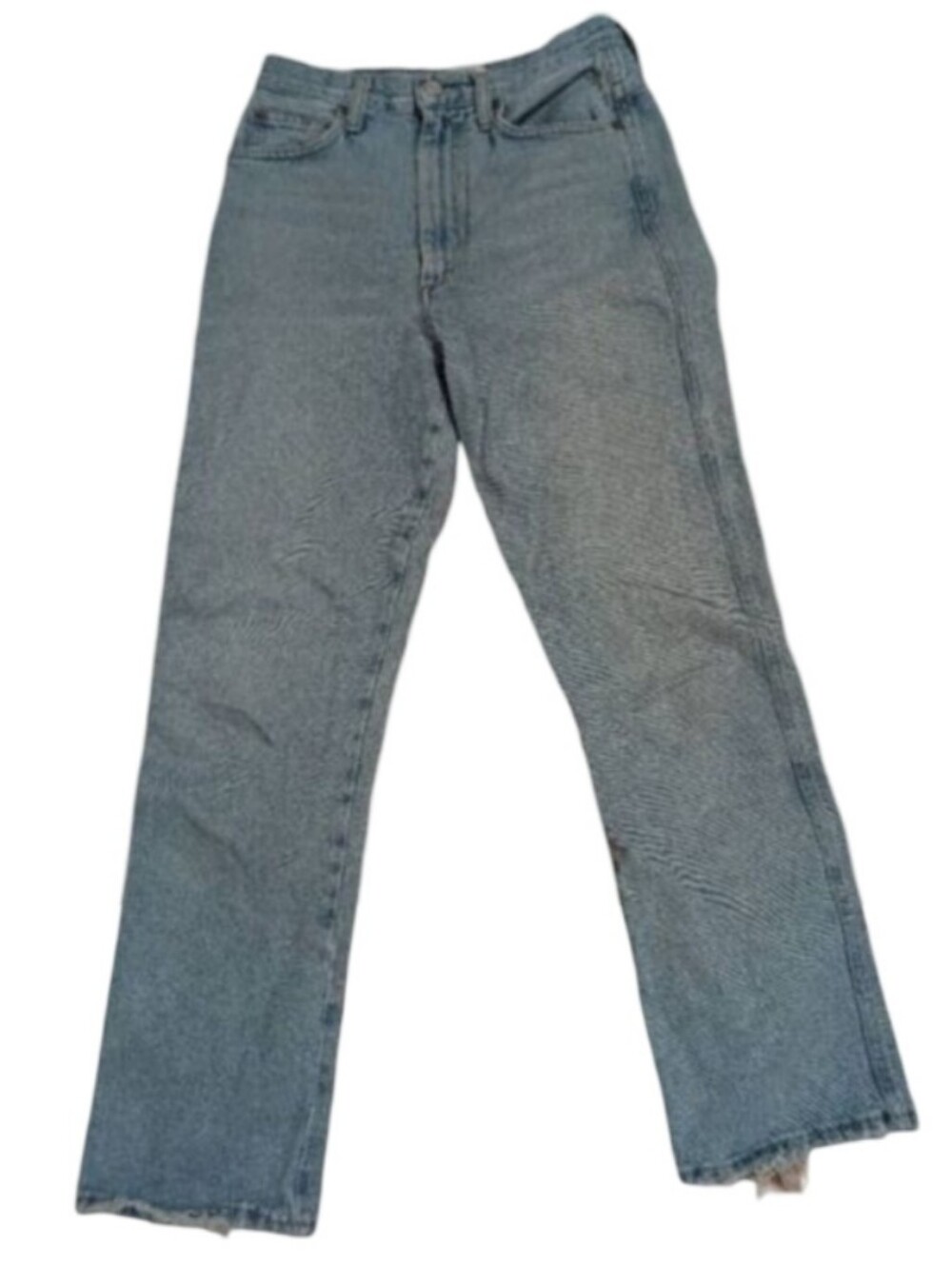 AGOLDE 90s Pinch Waist High Rise Straight Jeans 25 Distressed Light Wash Denim - Picture 1 of 16